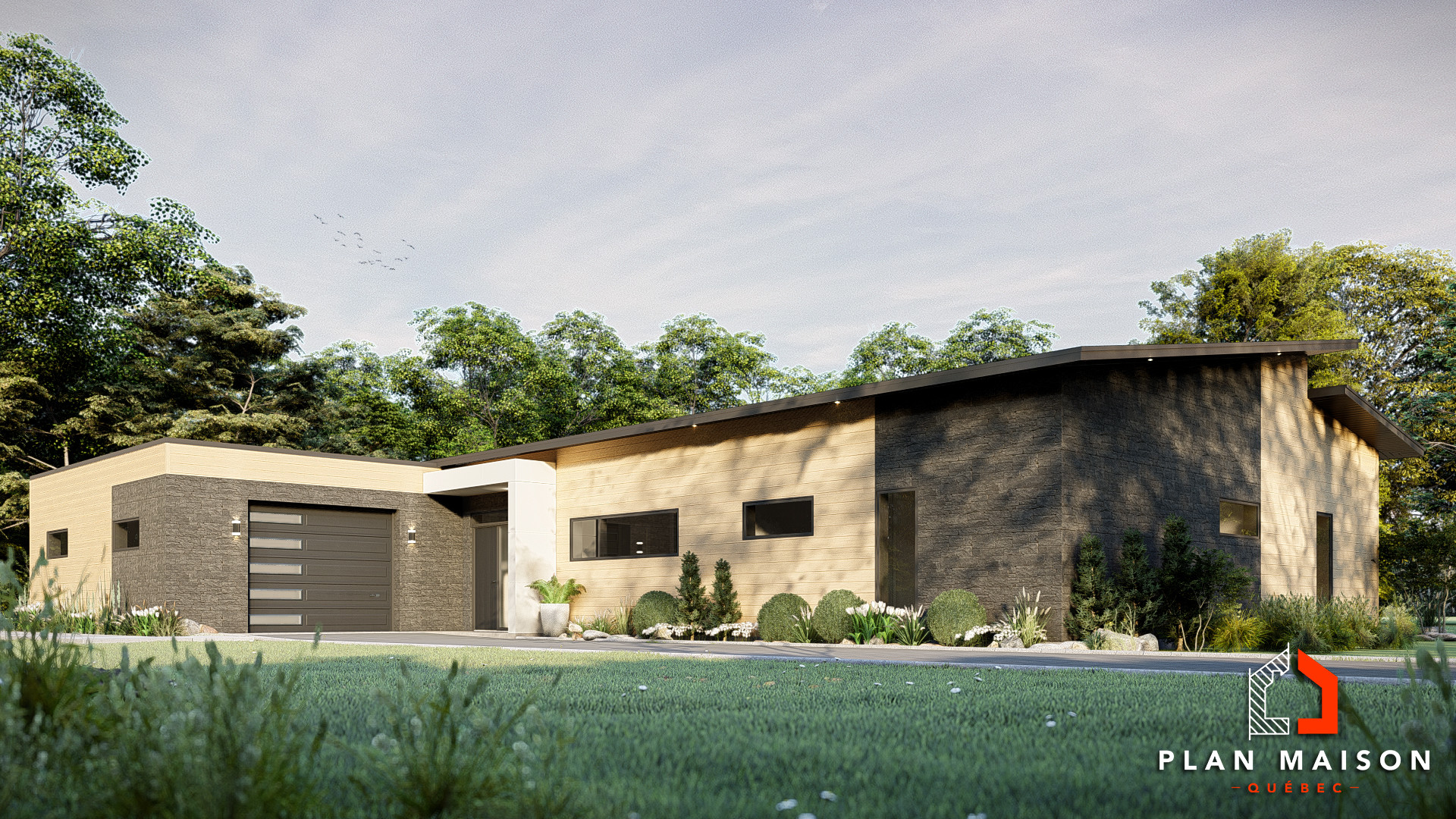 Modern single storey house Plan Maison Québec